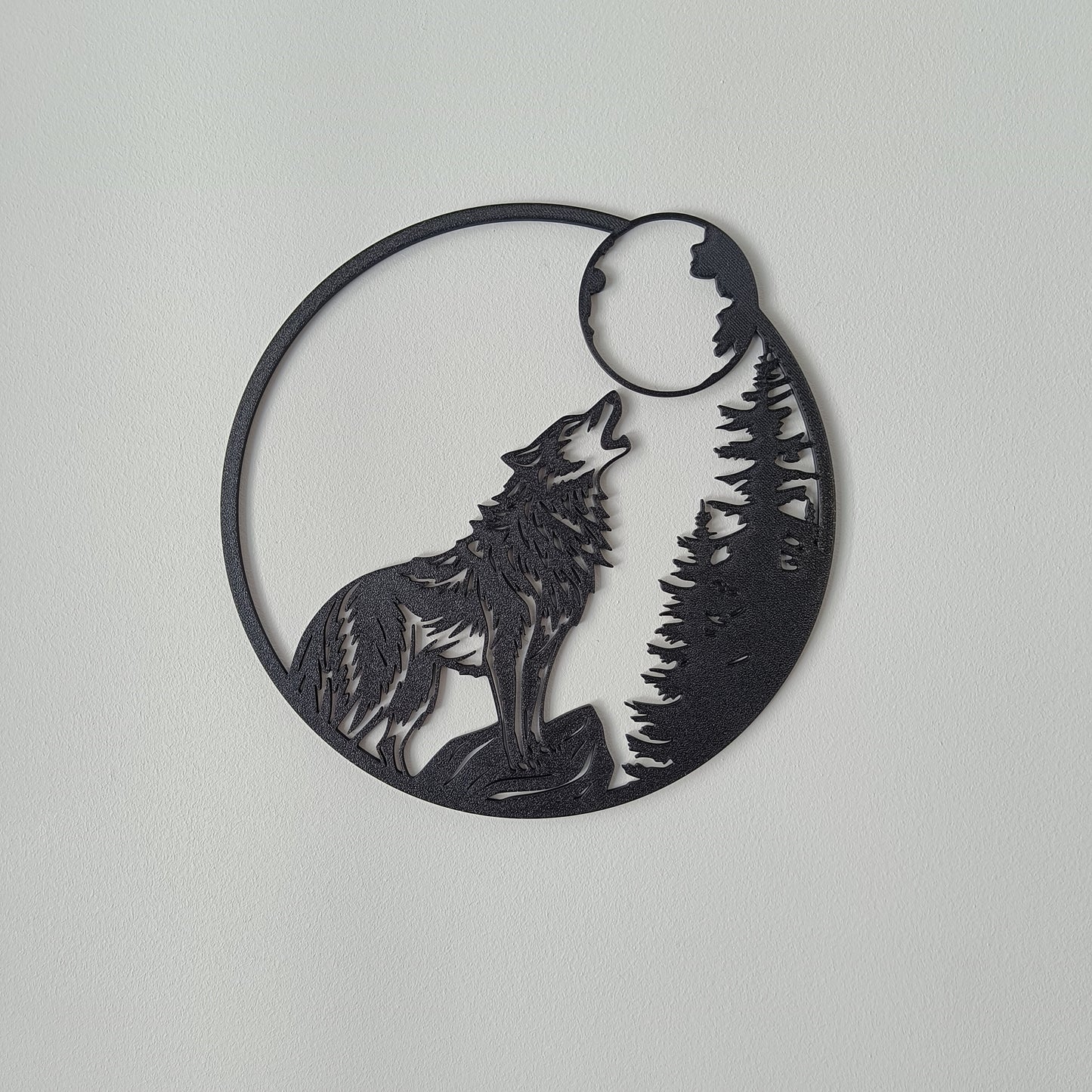 Hundikujuline Seinakunst - must | Moodne Metsa ja Kuu Dekoratsioon