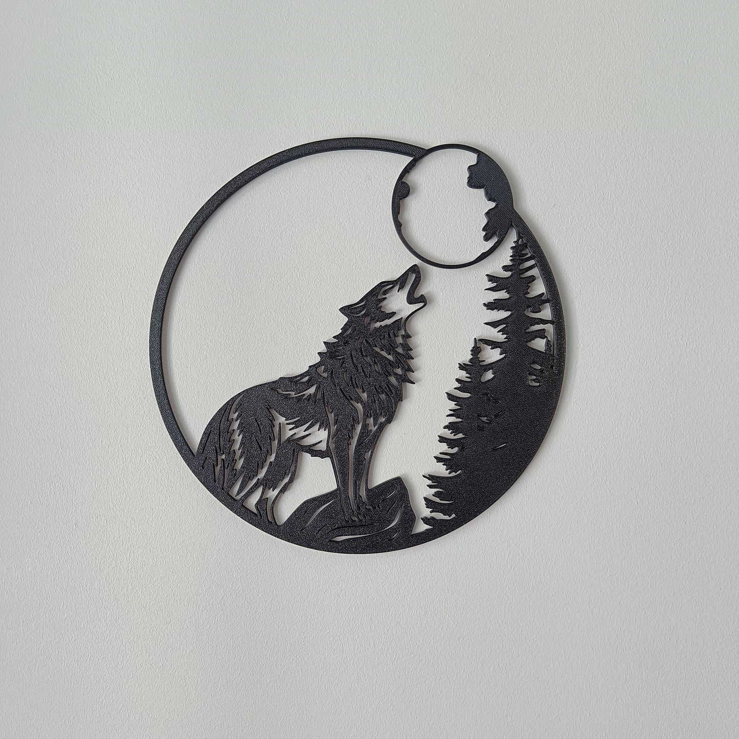 Wolf Wall Art - Black | Modern Forest & Moon Decor