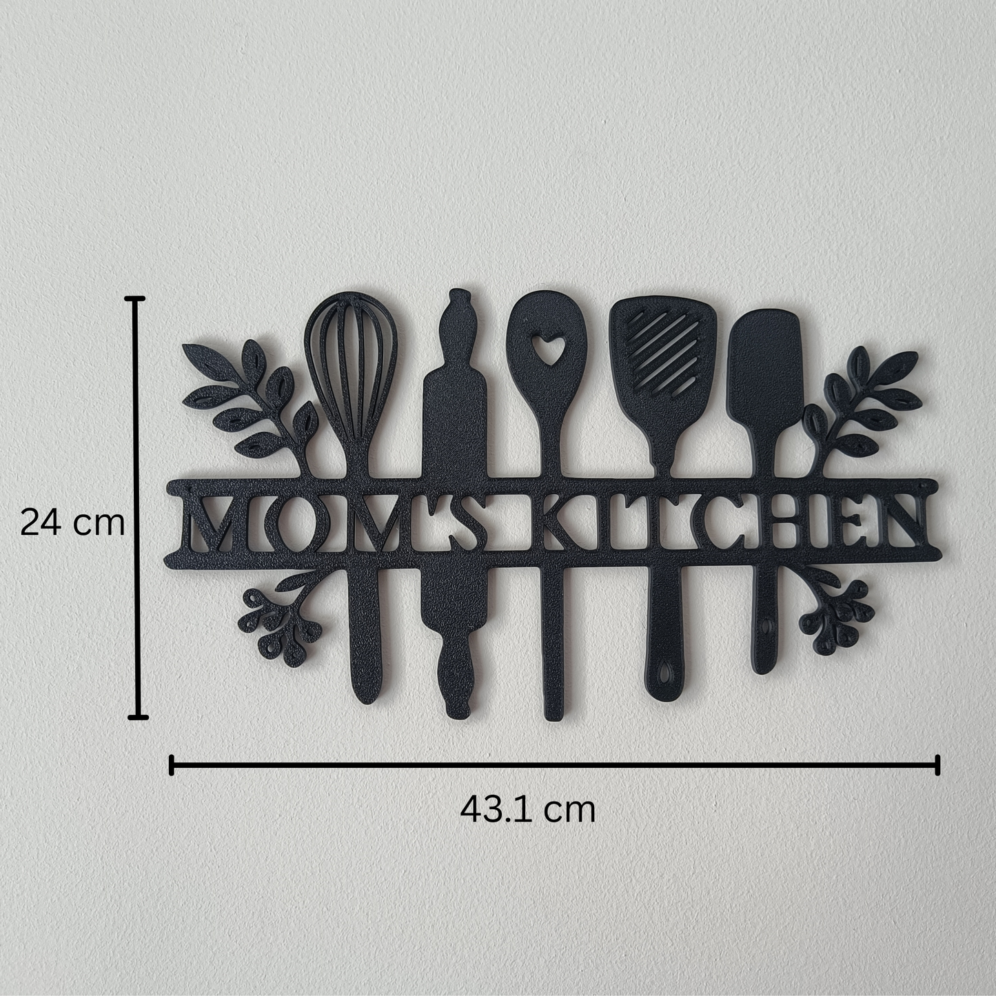 “Mom’s Kitchen” Wall Art – Black | Modern Kitchen Decor