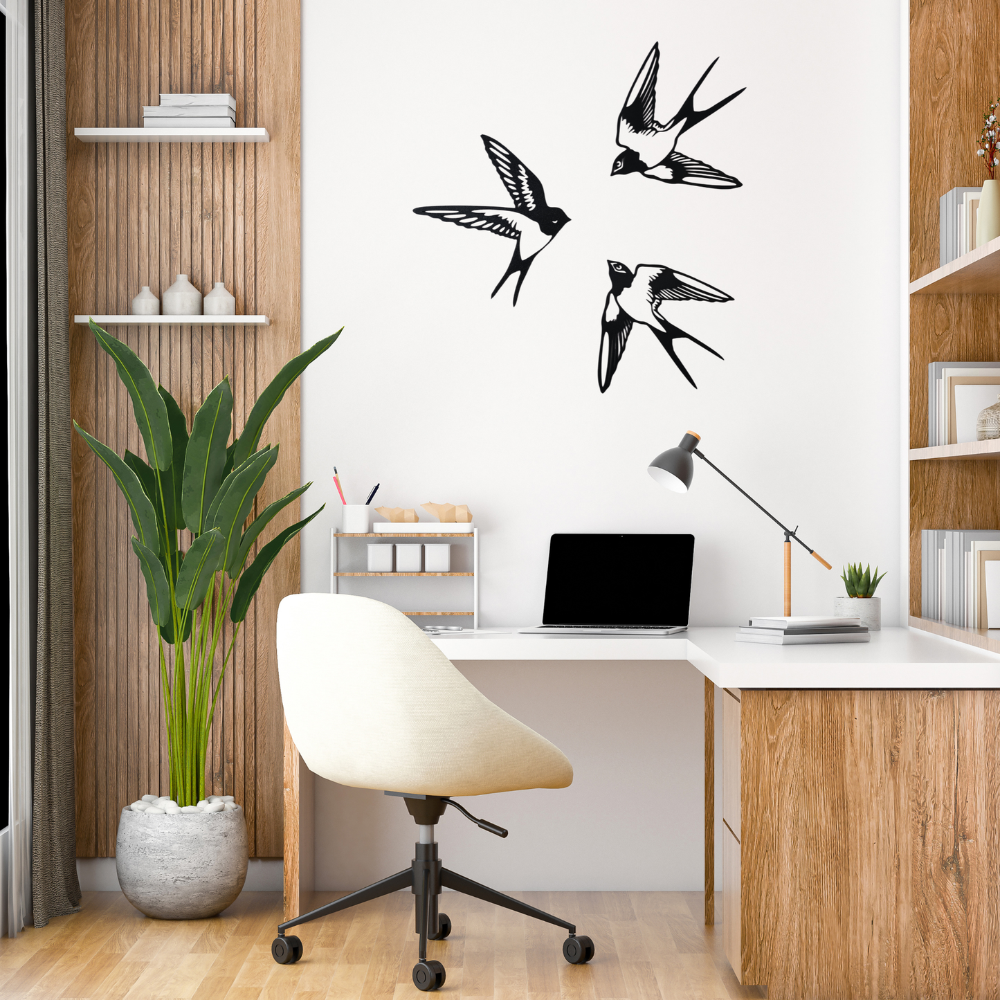 Swallow Wall Art – Black Modern Bird Decor