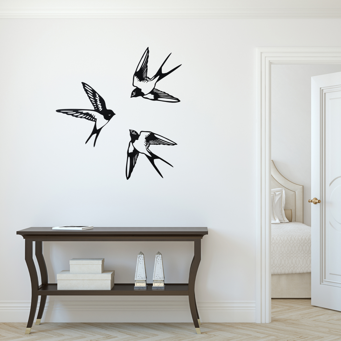 Swallow Wall Art – Black Modern Bird Decor