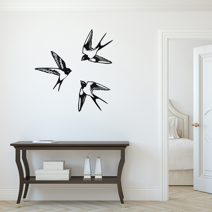 Swallow Wall Art – Black Modern Bird Decor