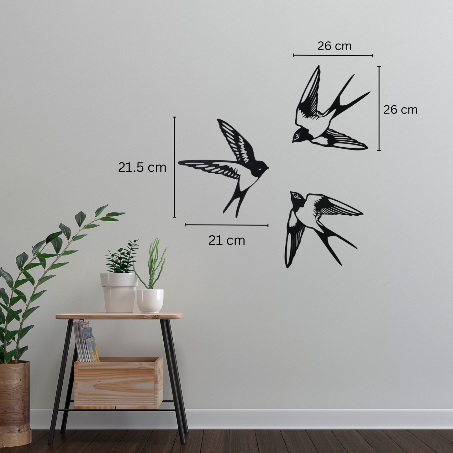 Swallow Wall Art – Black Modern Bird Decor