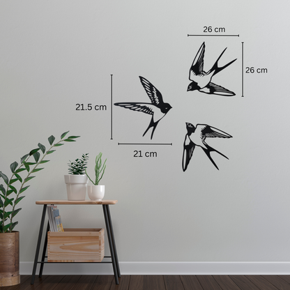 Swallow Wall Art – Black Modern Bird Decor