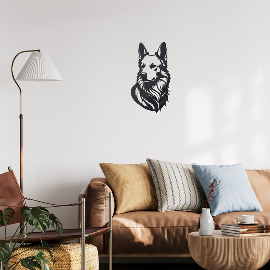 German Shepherd Wall Art – Black | Modern Dog Lover Decor