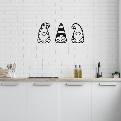Gnome Wall Art – Black | Playful Modern Decor