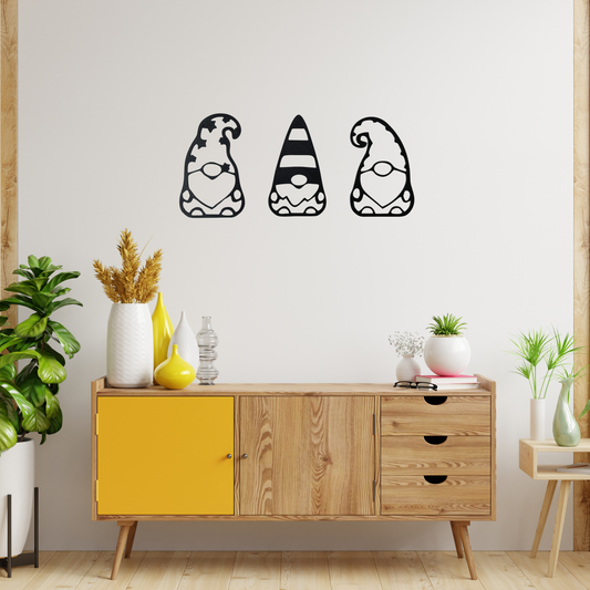 Gnome Wall Art – Black | Playful Modern Decor