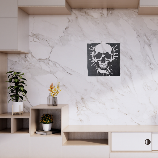 Skull Wall Art Panel – Black | Modern Gothic Statement Decor