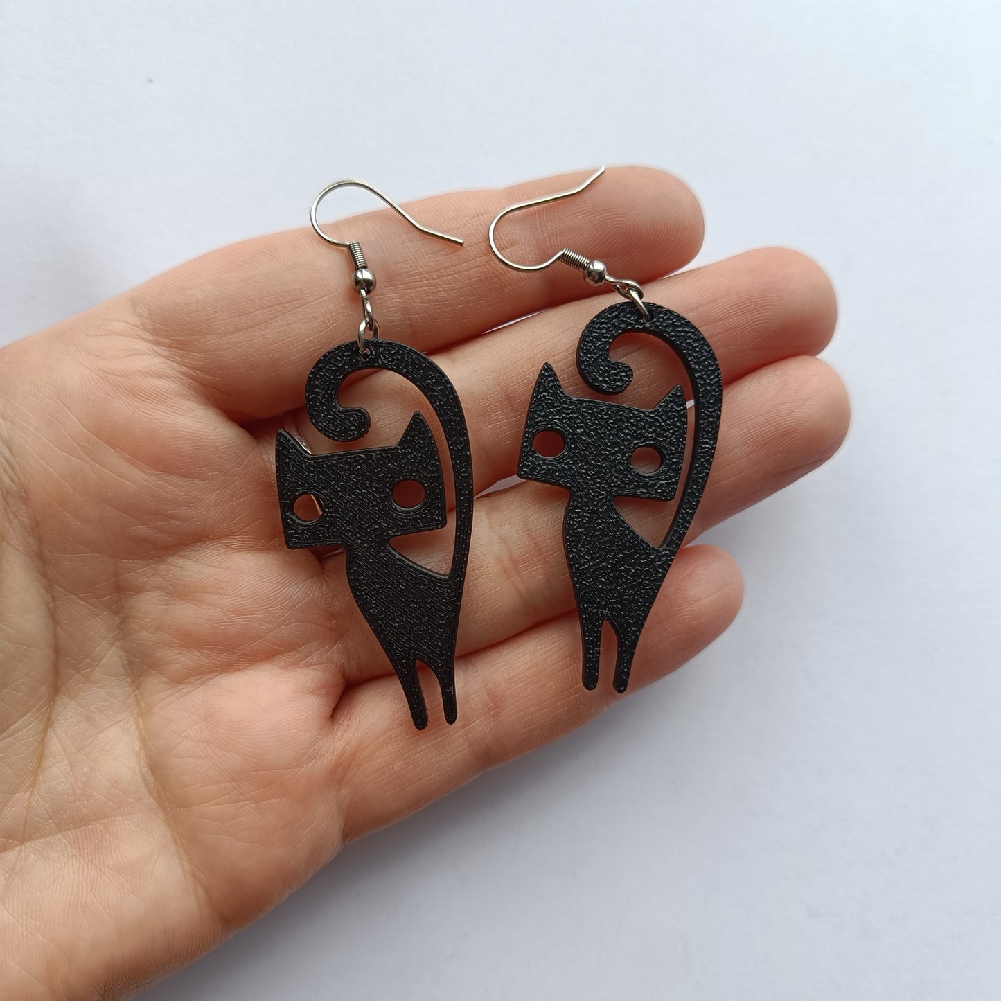 Lightweight Cat Earrings 3D Printed