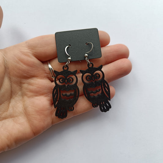 Lightweight Owl Earrings 3D Printed